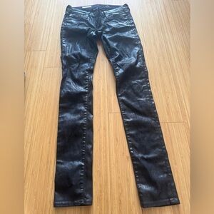 AG Adriano Goldschmied Shiny Black Skinny Jeans